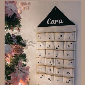 Custom advent calendar | Wall Hanging Advent calendar | Christmas countdown | Re-usable calender | Name Personalization