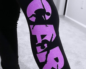 Gymnast Leggings | Personalized Name Leggings | Glitter Leggings | Girls Leggings | Custom Leggings