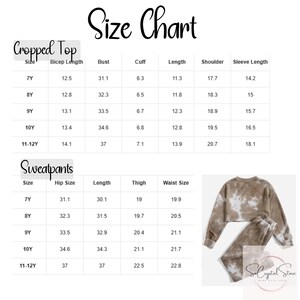 Cropped Tie-Dye Long Sleeves & Pants Set Custom Girl's Set for Gymnast Custom Girl's Set for Cheer Any Sports, Any Personalization image 2