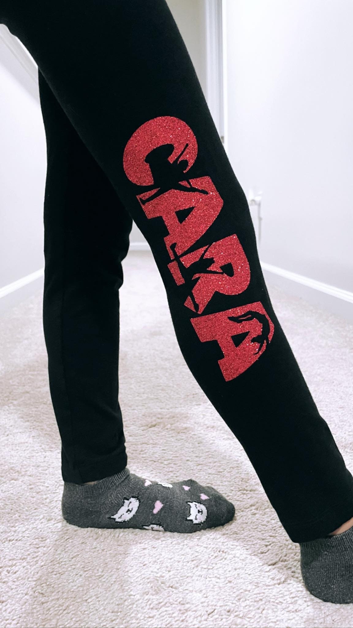 CHEER Leggings Personalized Name Leggings Glitter Leggings Girls Leggings Custom Leggings