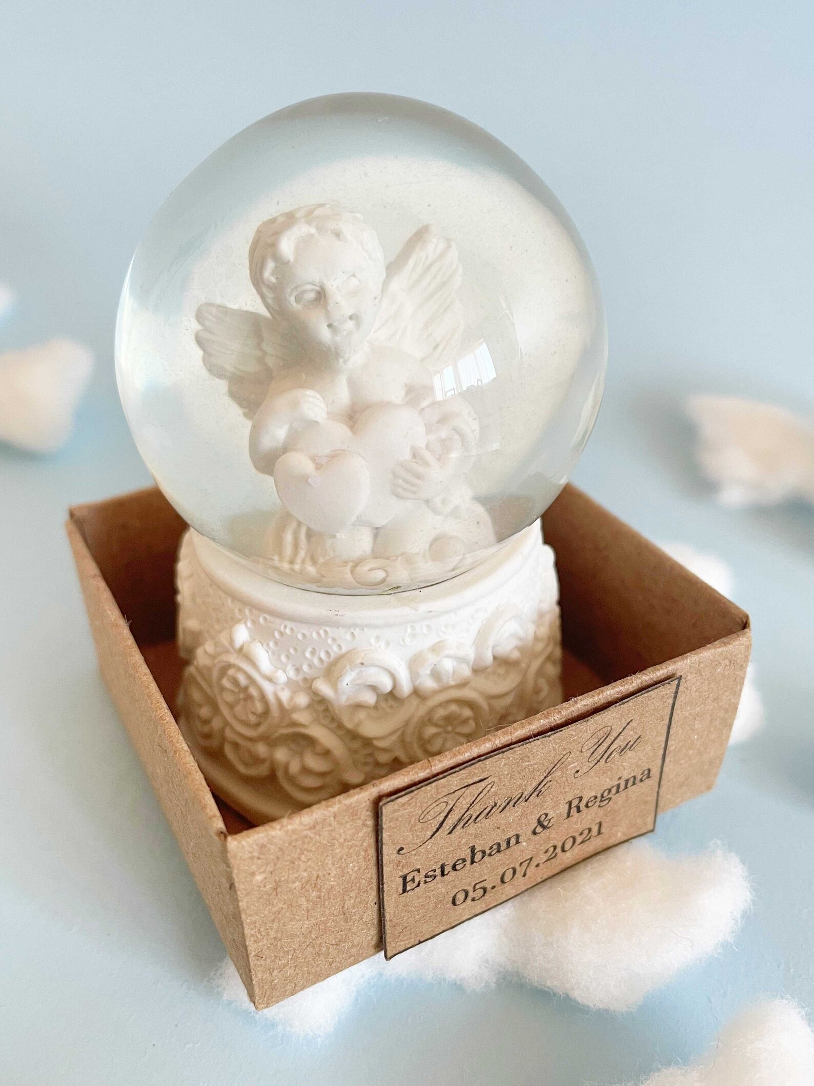 White Angel Snow Globe Cute Baptism Guest Gift Girl or Boy Etsy