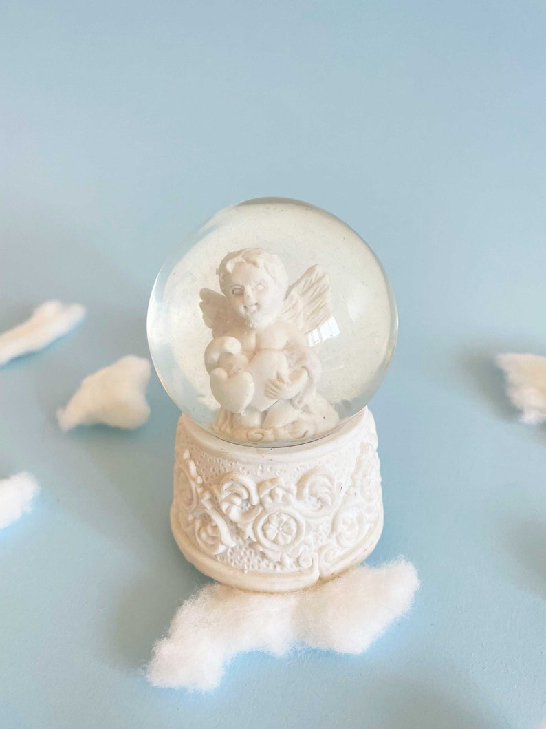 White Angel Snow Globe Cute Baptism Guest Gift Girl or Boy Etsy
