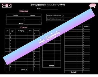 Black Background HerBudgets Paycheck Breakdown