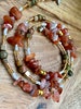 Carnelian and Unakite Natural Gemstone Birthstone Waist beads| Genuine Crystal Waist beads 