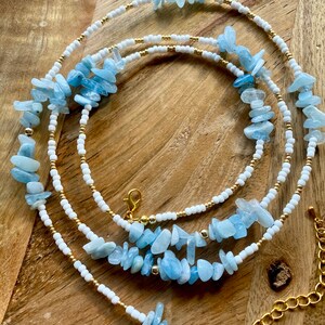 Aquamarine Waistbeads Crystal Waistbeads Aquamarine Handmade Crystal Jewelry Gift for her Aquamarine Jewelry Blue Waistbeads Body Jewelry