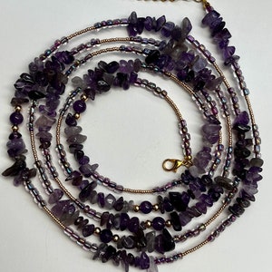 Amethyst Crystal Body Jewelry Purple Waistbeads