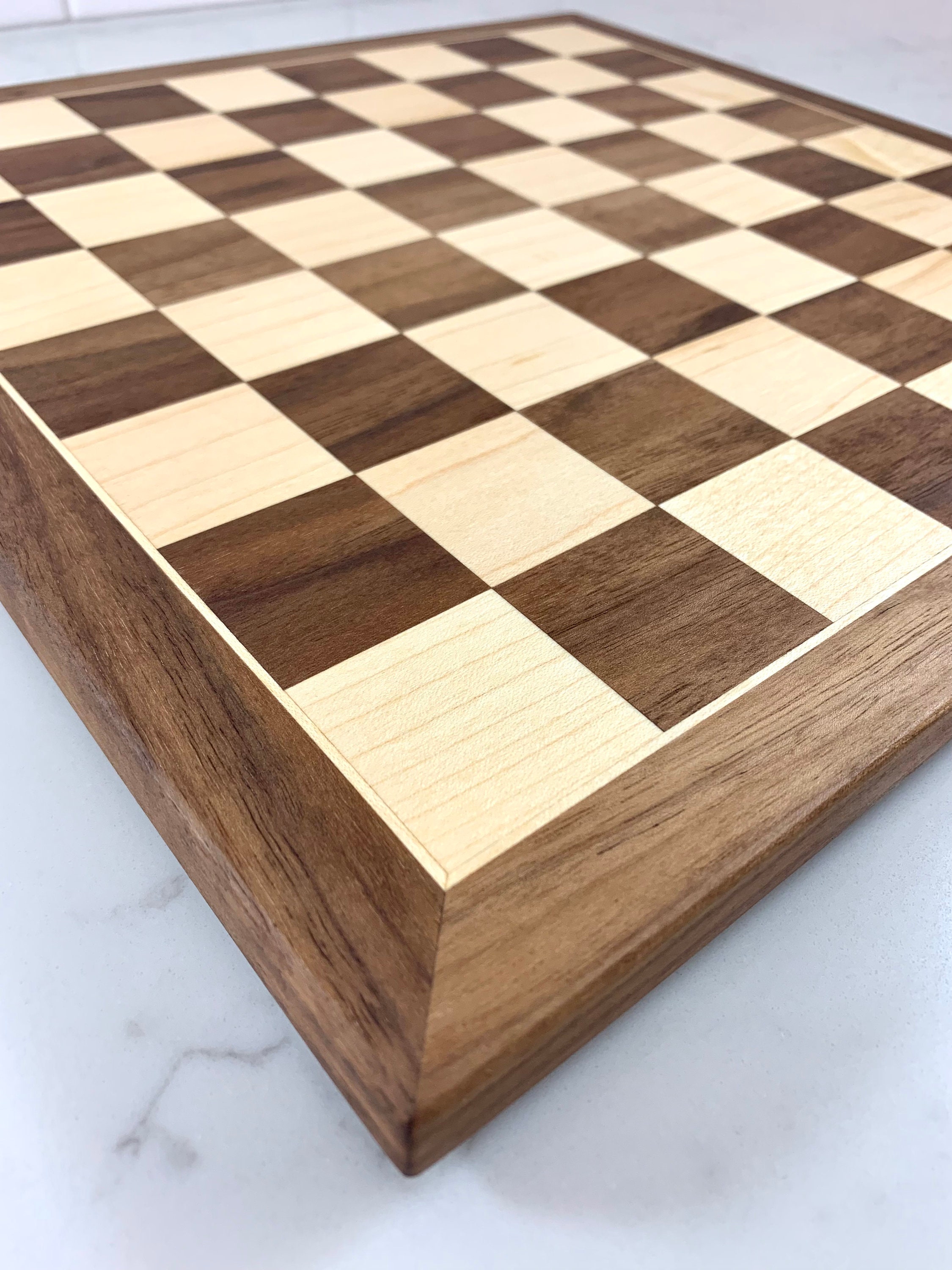 Mission Craft South American Walnut & Maple Solid Wood Chess Board - 2.25  Squares