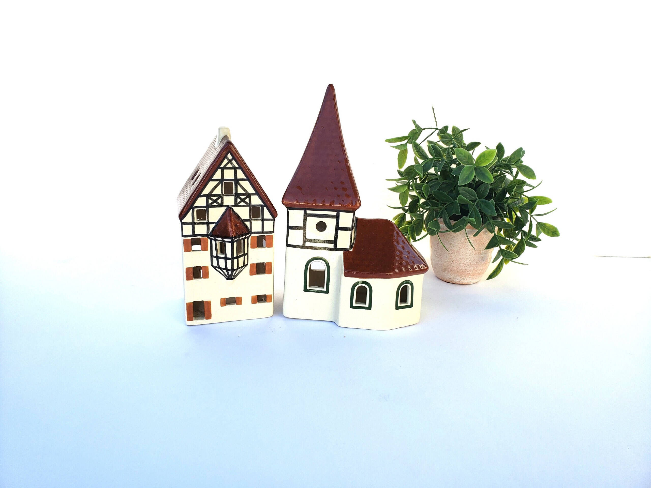 Ceramic House Tea light Holder little cottage lantern Etsy