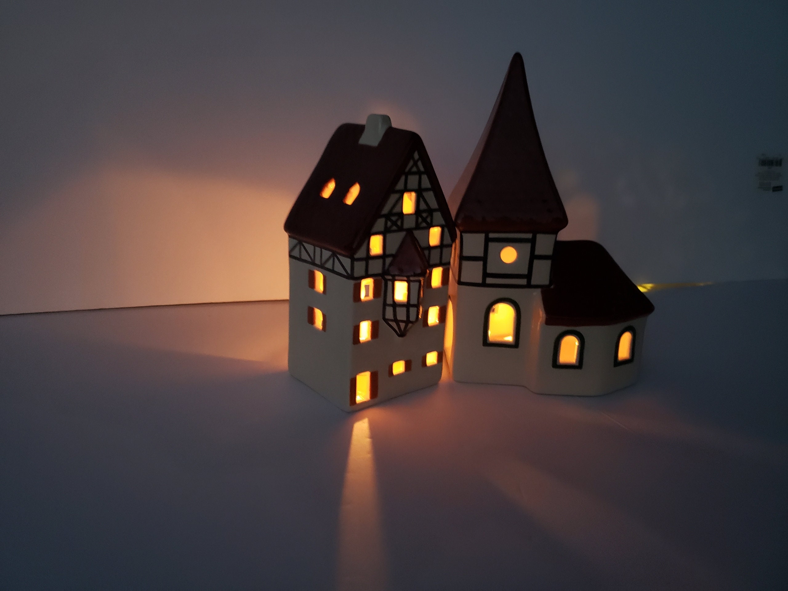 Ceramic House, Tea Light Holder, Little Cottage, Lantern, Candle Holder