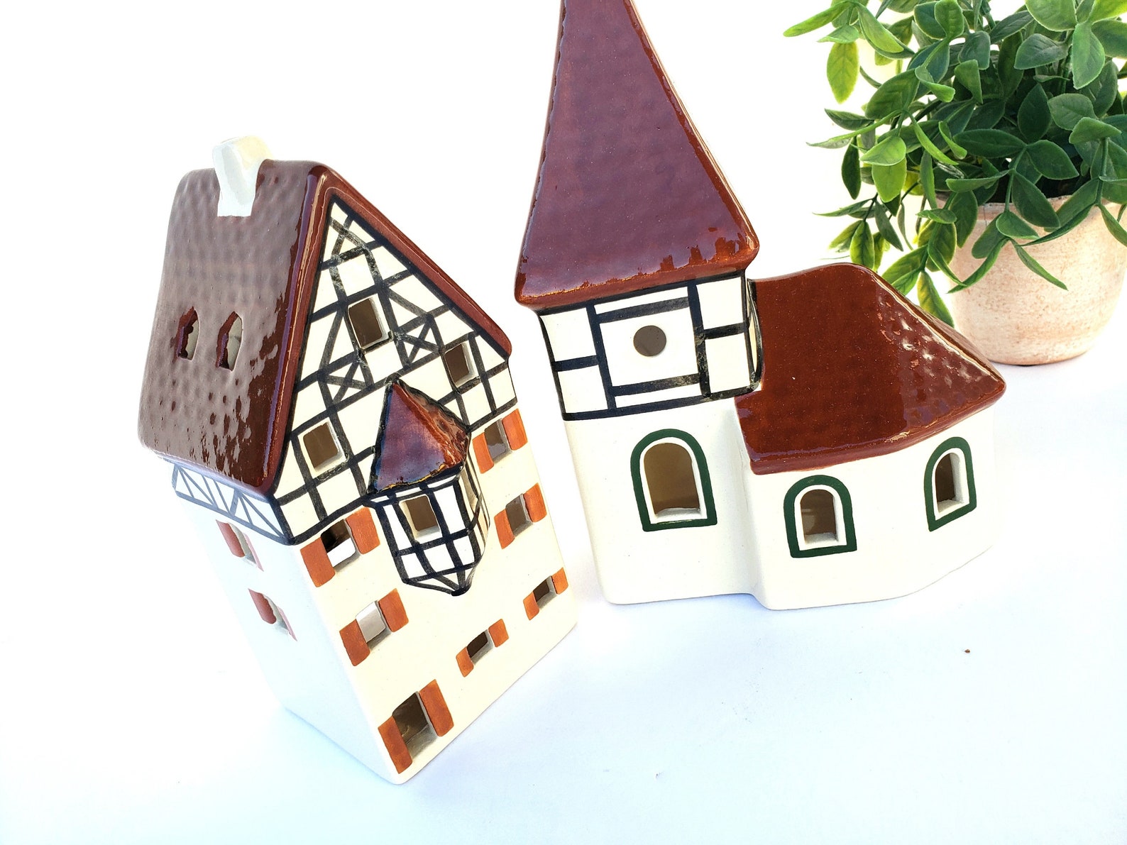 Ceramic House, Tea Light Holder, Little Cottage, Lantern, Candle Holder