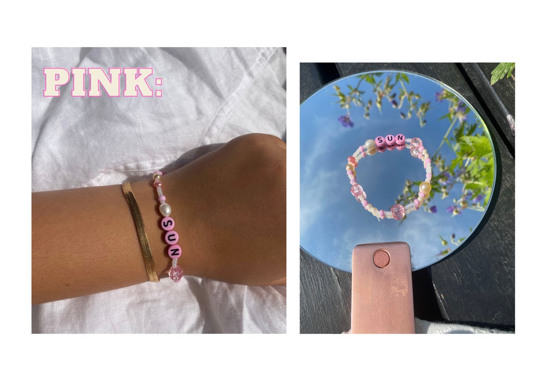 Y2k bracelets / custom name bracelet / pastel / beach Etsy