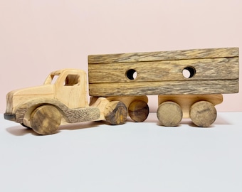 Handcrafted Wooden Dump Truck Toy | Toddler Gift | Natural Eco-Friendly Wood Vehicle | Customizable Heirloom Play