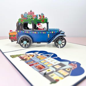 Santa&#39;s Jeep Adventure: 3D Christmas Pop Up Card