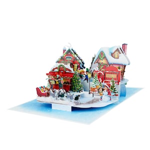 Gingerbread town Christmas pop-up card, Perfect gift cards for Christmas, Greeting cards, Great gifts for Loved Ones this Christmas.