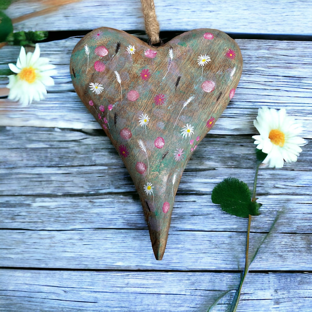 Wooden Carved Heart main image 1