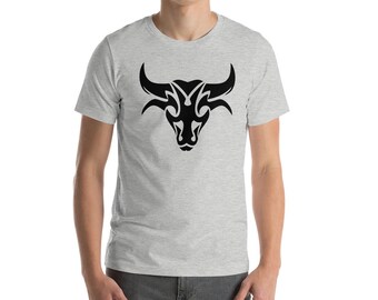 Bull Art Short-Sleeve Unisex T-Shirt, Casual Unisex T-Shirt, Gift for Men & Women, Beautiful T-Shirt