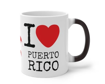 Puerto Rico Flag Mug, Color Changing Mug, Beutiful Gift, Special day, I love Puerto Rico, Beautiful mug