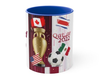 WorldCup Qatar2022 Concacaf 11oz Accent Mug, Beutiful Gift, Casual, Unisex, Enjoy WorldCup