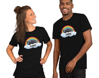 Koszulka z grafiką tęczową LGBT Pride: unisex bawełniana