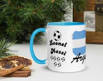 Messi Mug with Color Inside, Casual Mug, Argentina Mug, Beautiful Gift