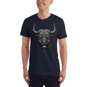 T-shirt en jersey de taureau, T-shirt en jersey décontracté, T-shirt en jersey unisexe, Cadeau pour femme et homme, Beau t-shirt en jersey