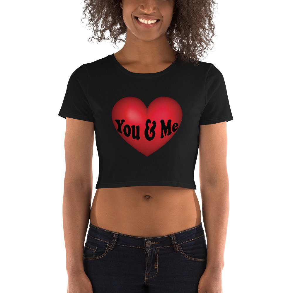 【23.65】24SS★ YOU & ME CROP T-SHIRT You & Me Women's Crop Top T-shirt, Casual T-shirt, Gift for