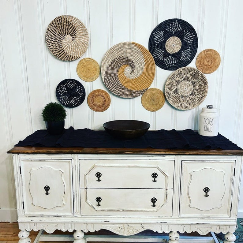 Set of 9 Basket Wall Decor Boho Wall Decor Boho Wall Art Etsy UK