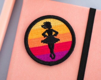Irish step dancer iron-on patch