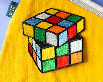 Rubik's cube iron-on patch - colourful