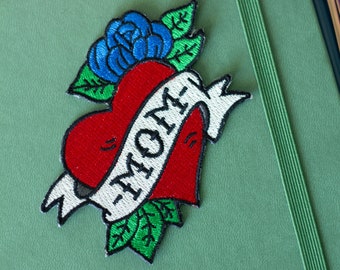 I heart Mom tattoo iron on patch