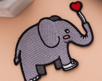 Elephant shoe (I love you) iron-on patch