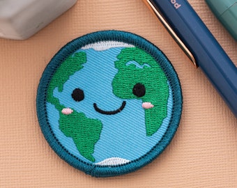 I love the world iron-on patch