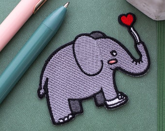 Elephant shoe (I love you) iron-on patch