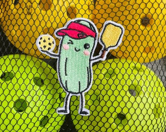 Pickleball player iron-on patch