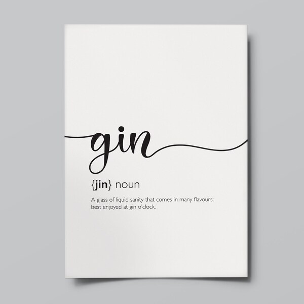 Gin Definition Etsy UK