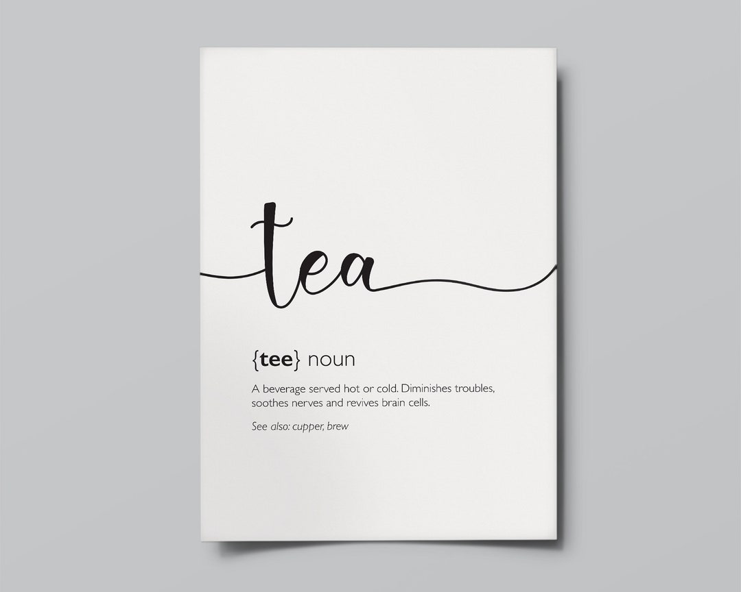 Tea Definition Printable Tea Definition Print for Kitchen Etsy