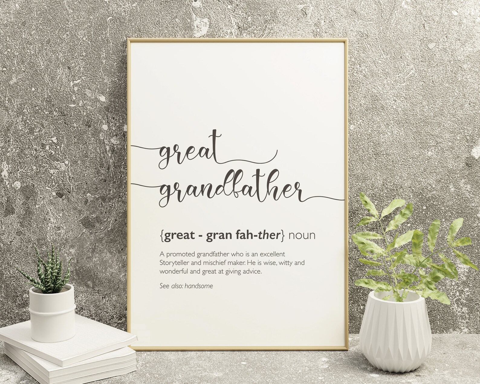 Greatgrandfather definition definition print Wall ArtHome Etsy