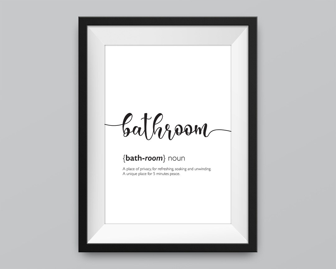 Bathroom Definition Print Prints in the Uk Bathroom Wall Etsy