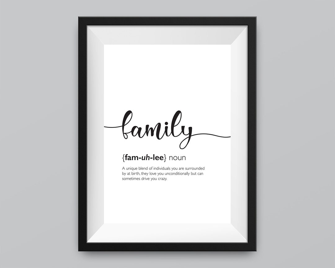 Family Definition Definition Print Wall Arthome Decor Etsy