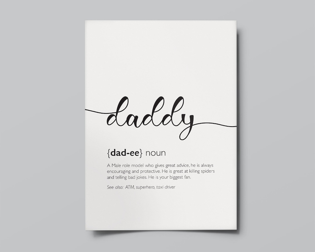 Daddy Definition Definition Print Wall Arthome Decor Etsy
