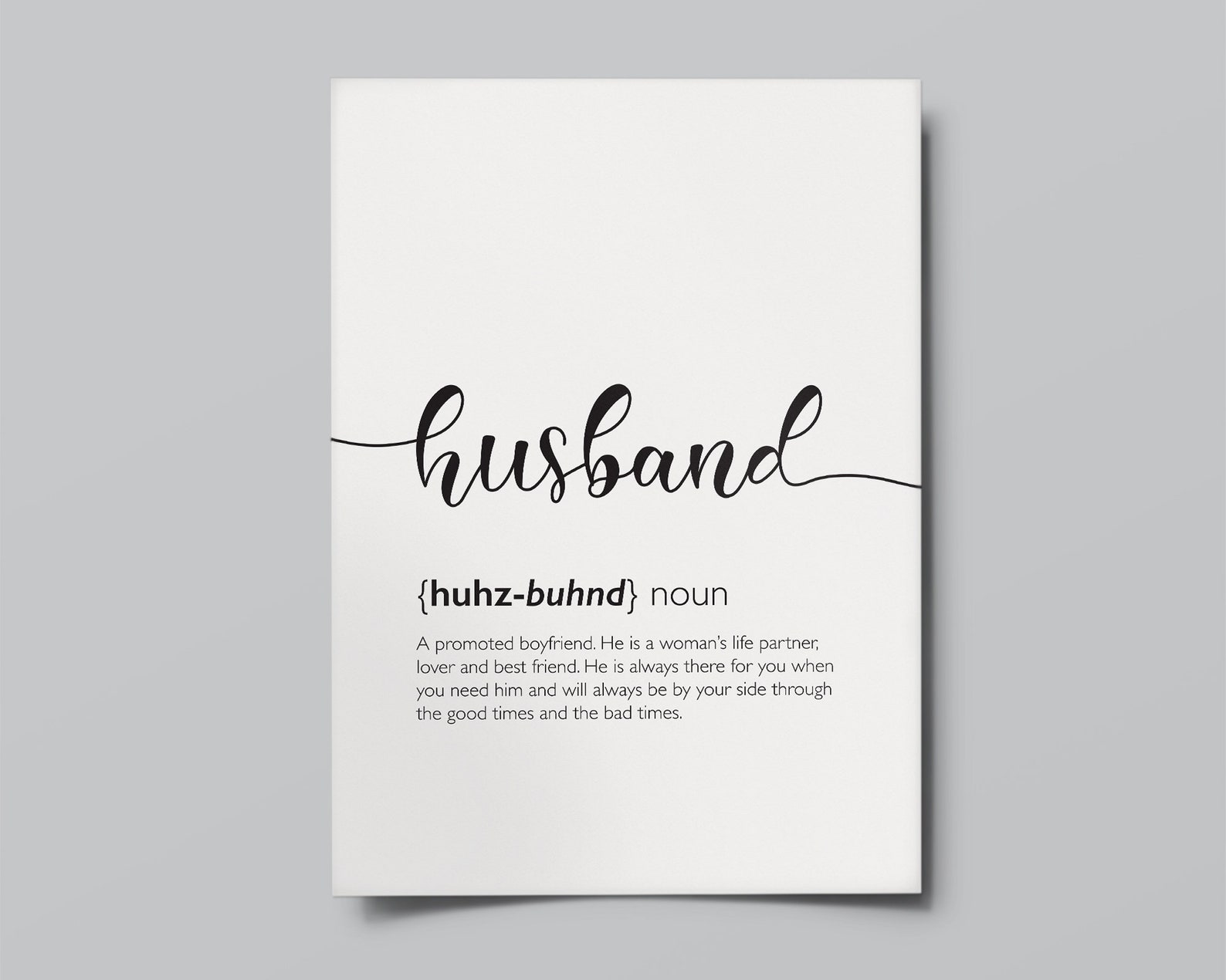 Husband Definition Definition Print Wall Arthome Decor Etsy UK
