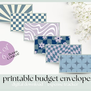 Printable Cash Budget Envelopes, Set of 6 + Bonus Material, Cash Stuffing, Envelope Budget System | Instant PDF Printable