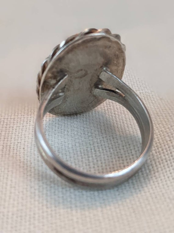 Large antique agate and silver ring - image 5