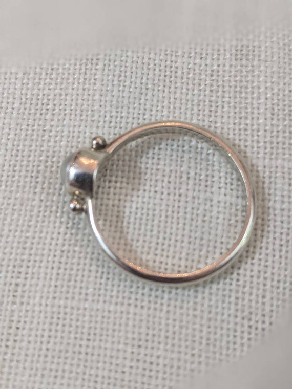 Genuine silver pearl solitaire/stacking ring in s… - image 4