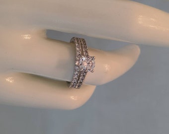 Sterling and CZ bridal set