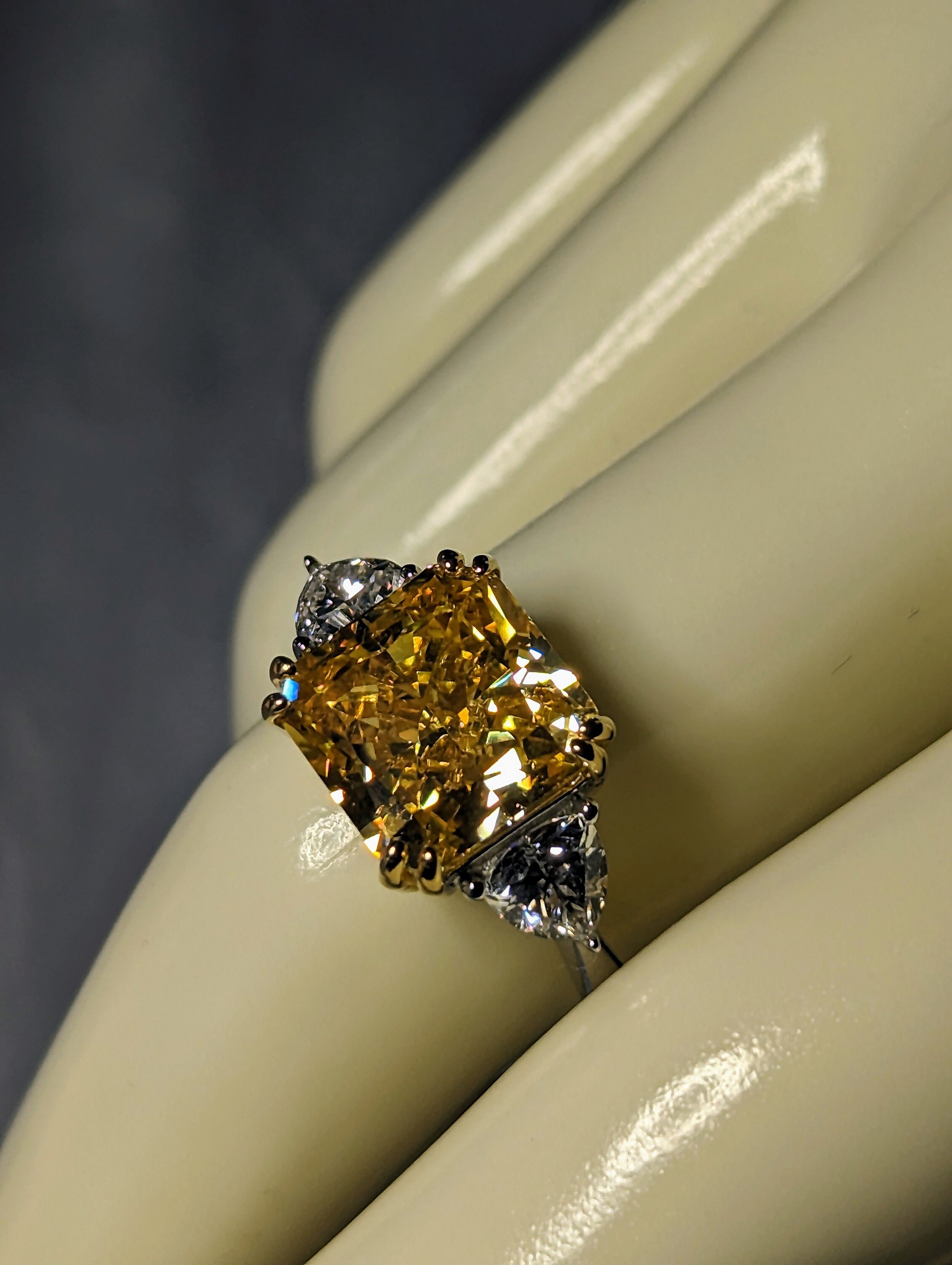 Faux canary shop diamond ring
