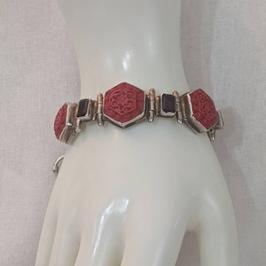 Sajen garnet and cinnabar sterling silver bracelet!