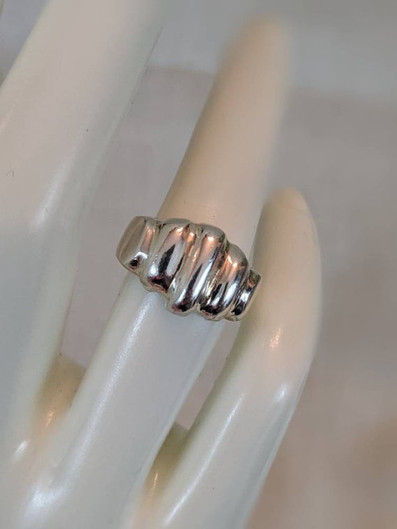 Vintage 80s retro sterling silver modern ring