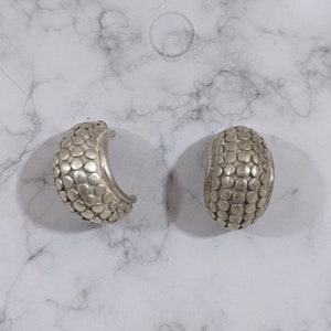 Vintage designer sterling silver half hoop earrings