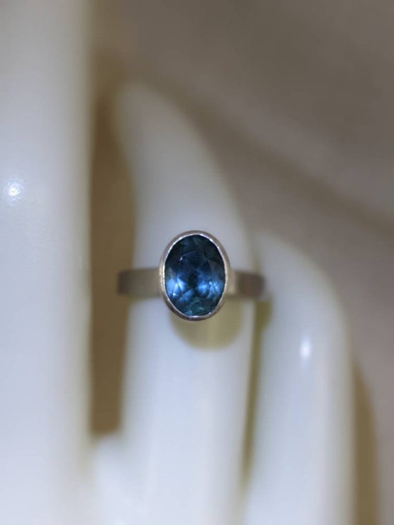 Natural blue topaz and sterling silver modern styl